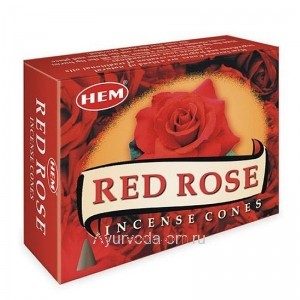Ароматическое Благовоние Конус "Роза" (Rose Incense Cones) с Подставкой HEM